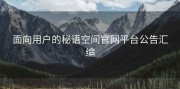 面向用户的秘语空间官网平台公告汇编
